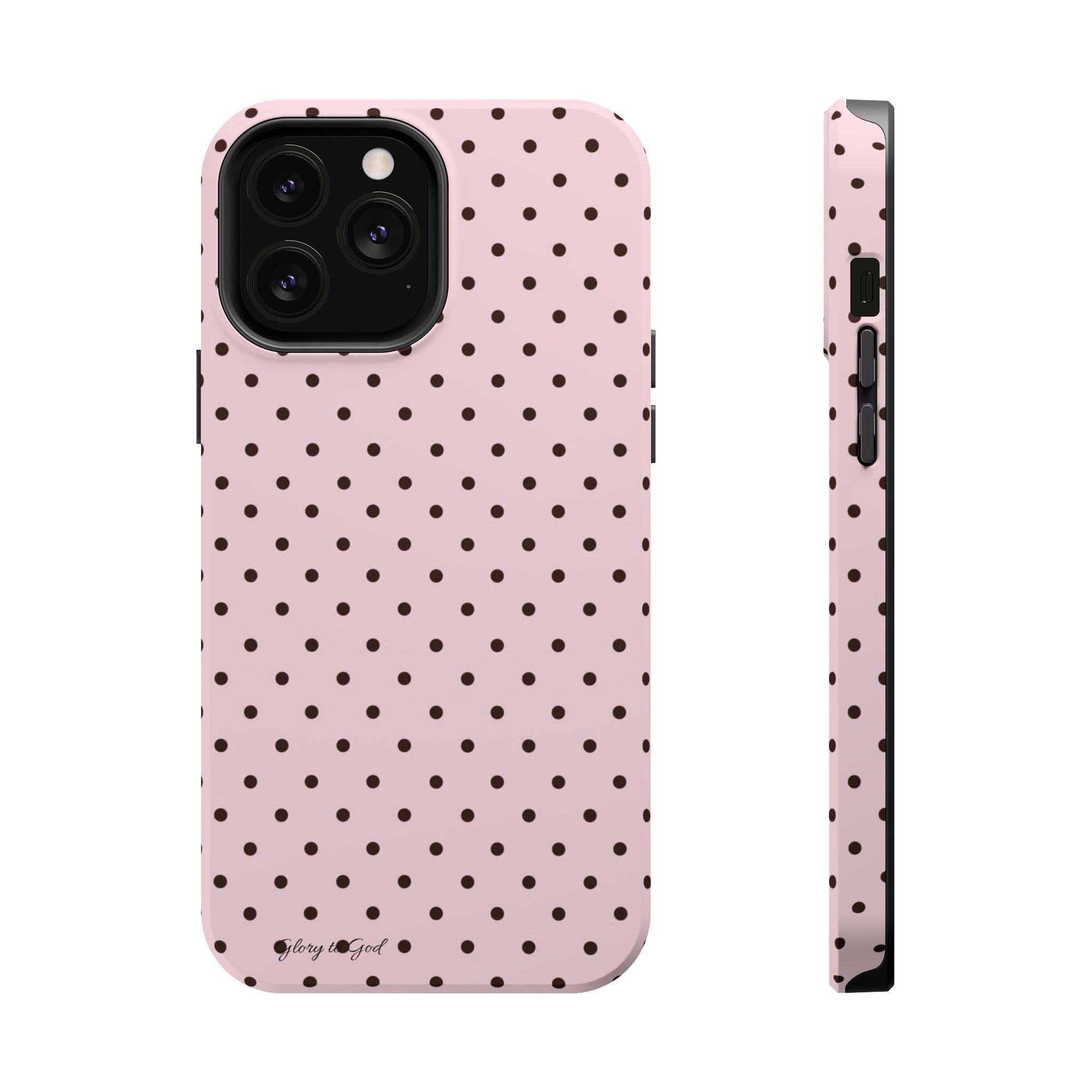 GLORY TO GOD Polka Dot Magnetic Phone Case — Impact-Resistant Protective Cover