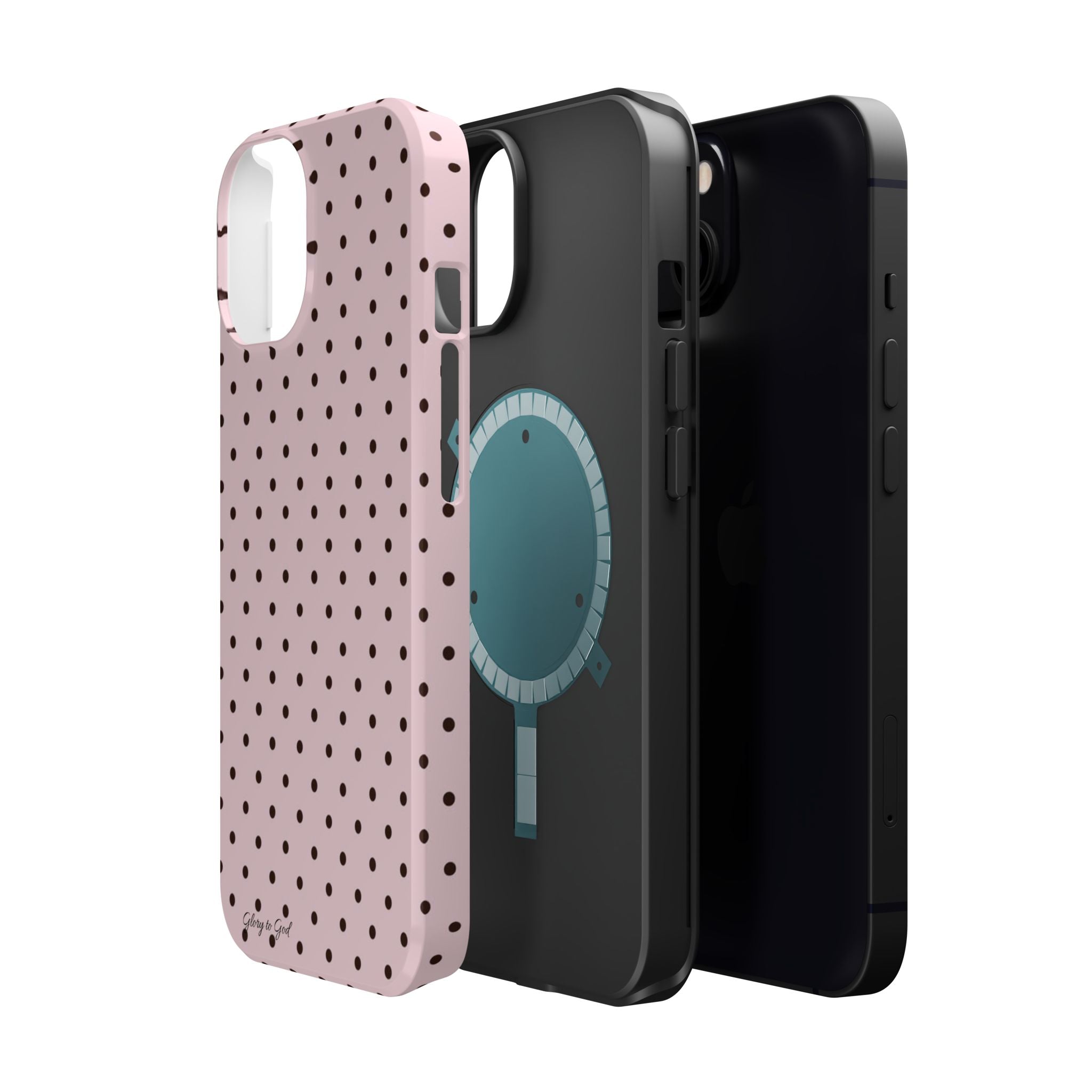 GLORY TO GOD Polka Dot Magnetic Phone Case — Impact-Resistant Protective Cover