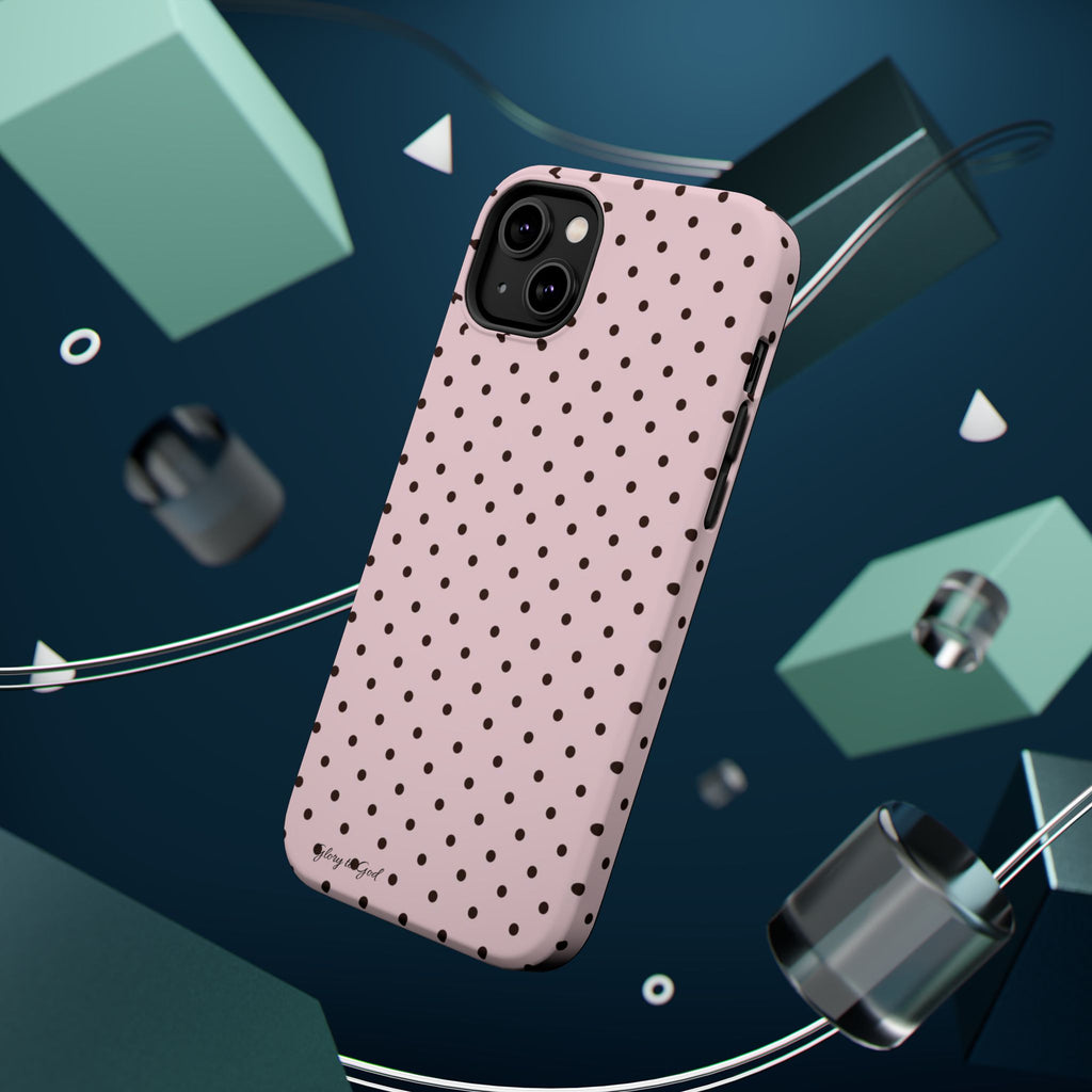 GLORY TO GOD Polka Dot Magnetic Phone Case — Impact-Resistant Protective Cover