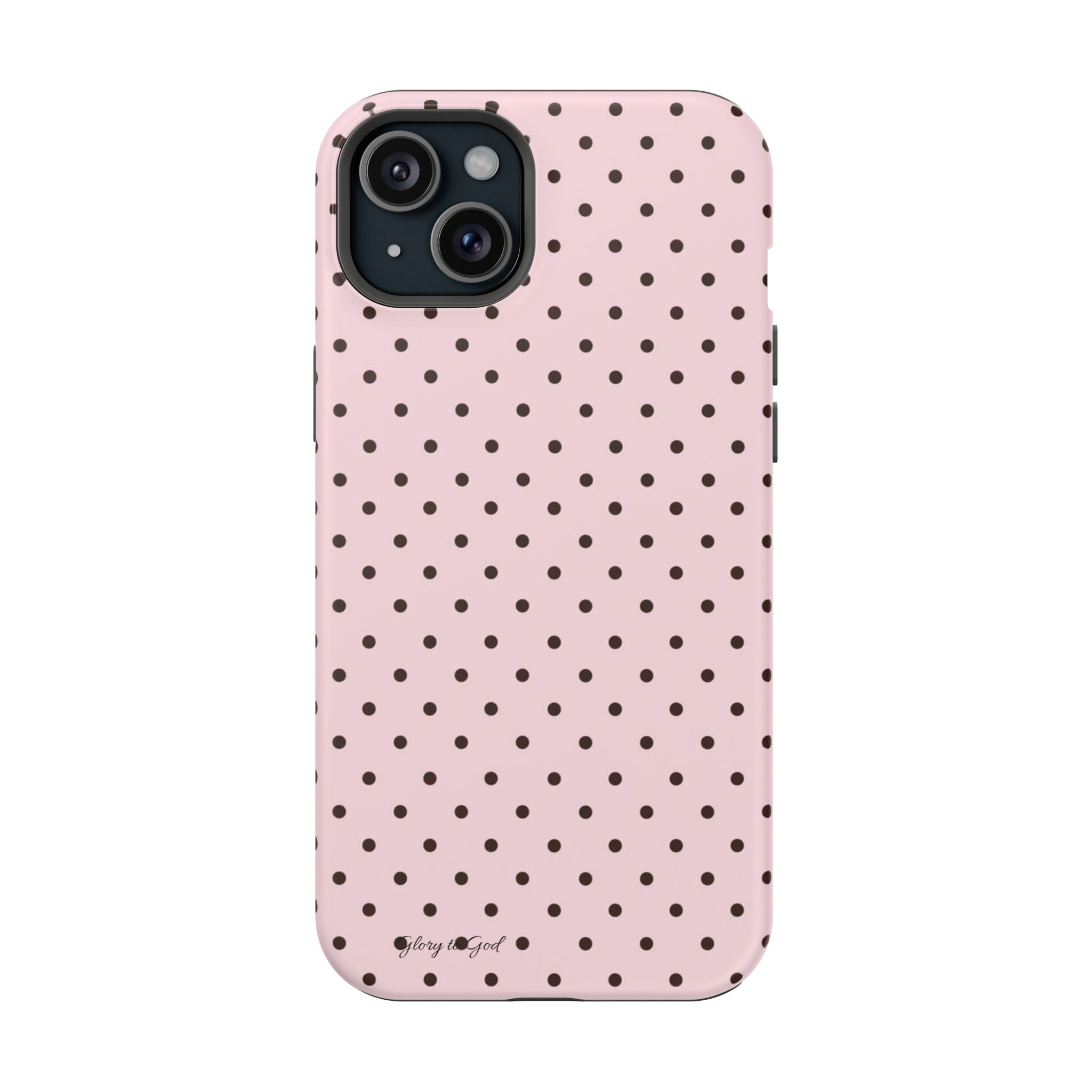 GLORY TO GOD Polka Dot Magnetic Phone Case — Impact-Resistant Protective Cover