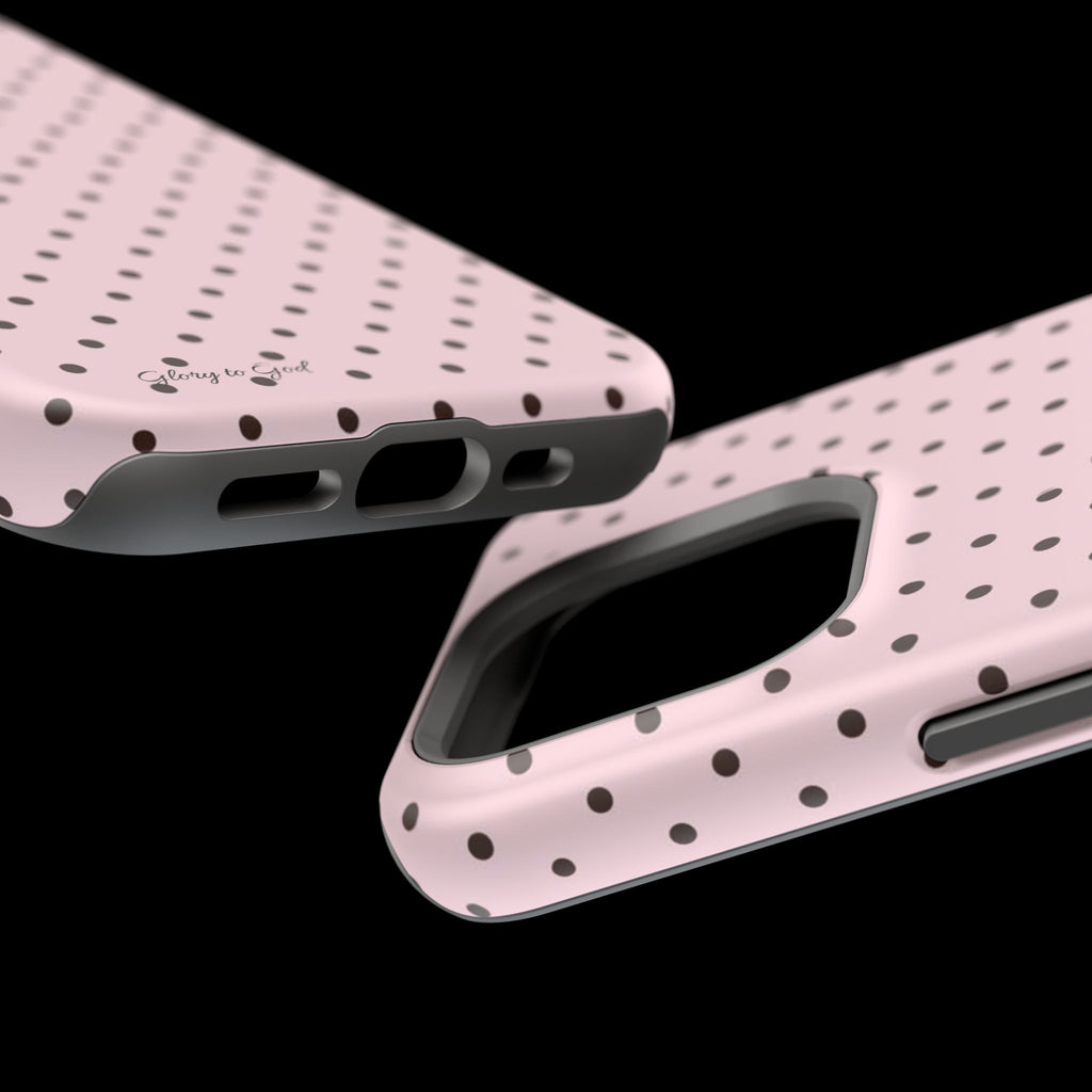 GLORY TO GOD Polka Dot Magnetic Phone Case — Impact-Resistant Protective Cover