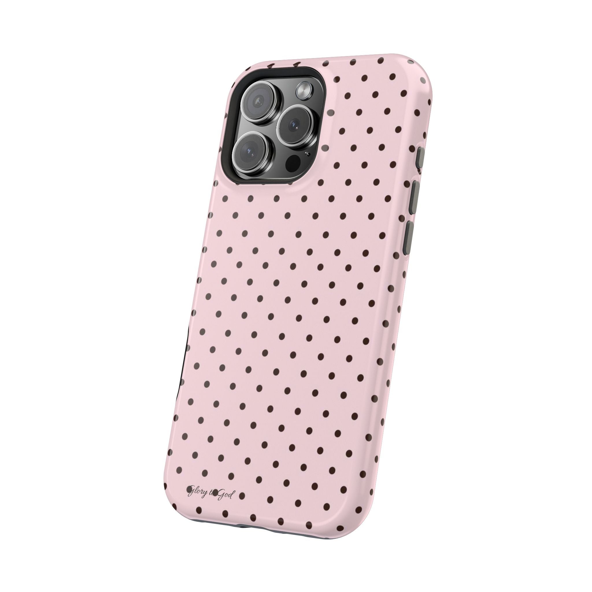 GLORY TO GOD Polka Dot Magnetic Phone Case — Impact-Resistant Protective Cover