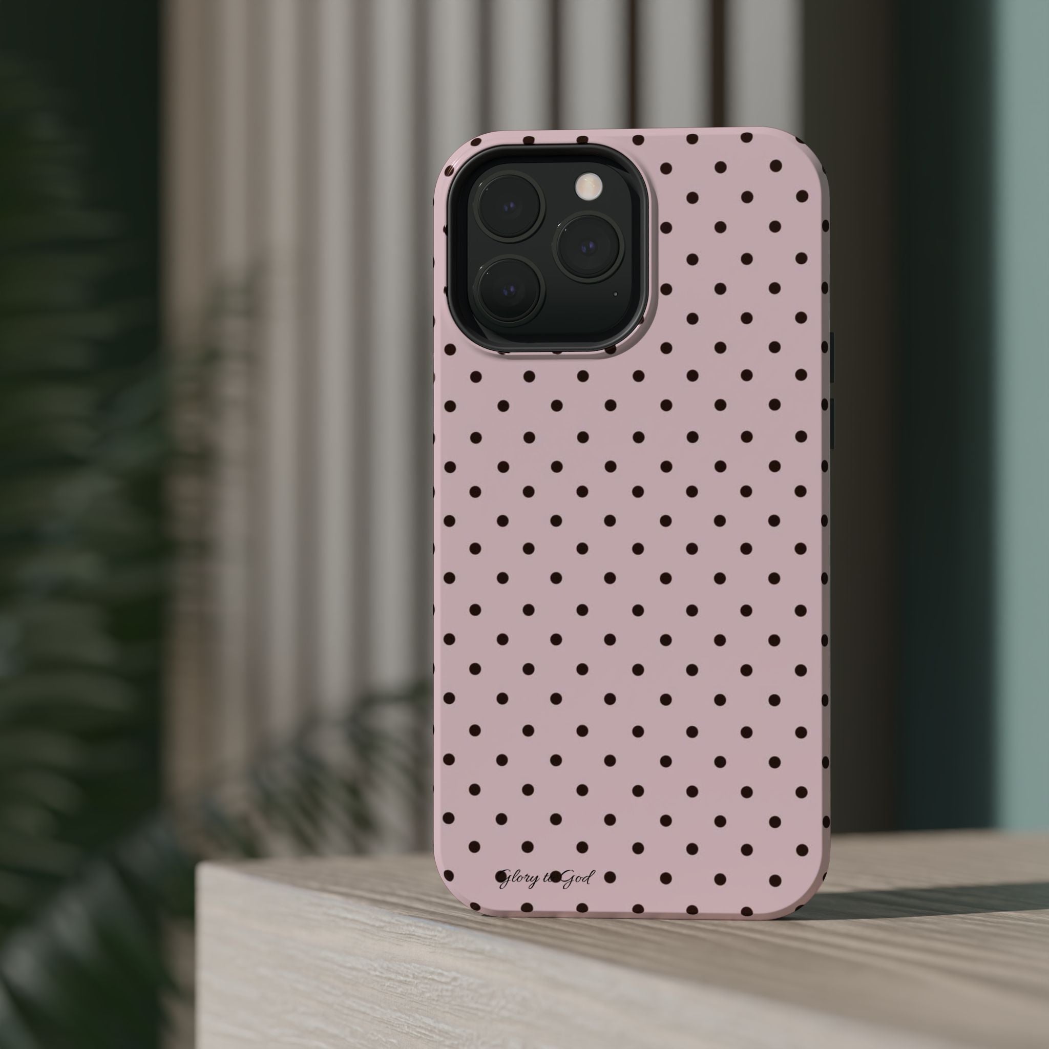 GLORY TO GOD Polka Dot Magnetic Phone Case — Impact-Resistant Protective Cover