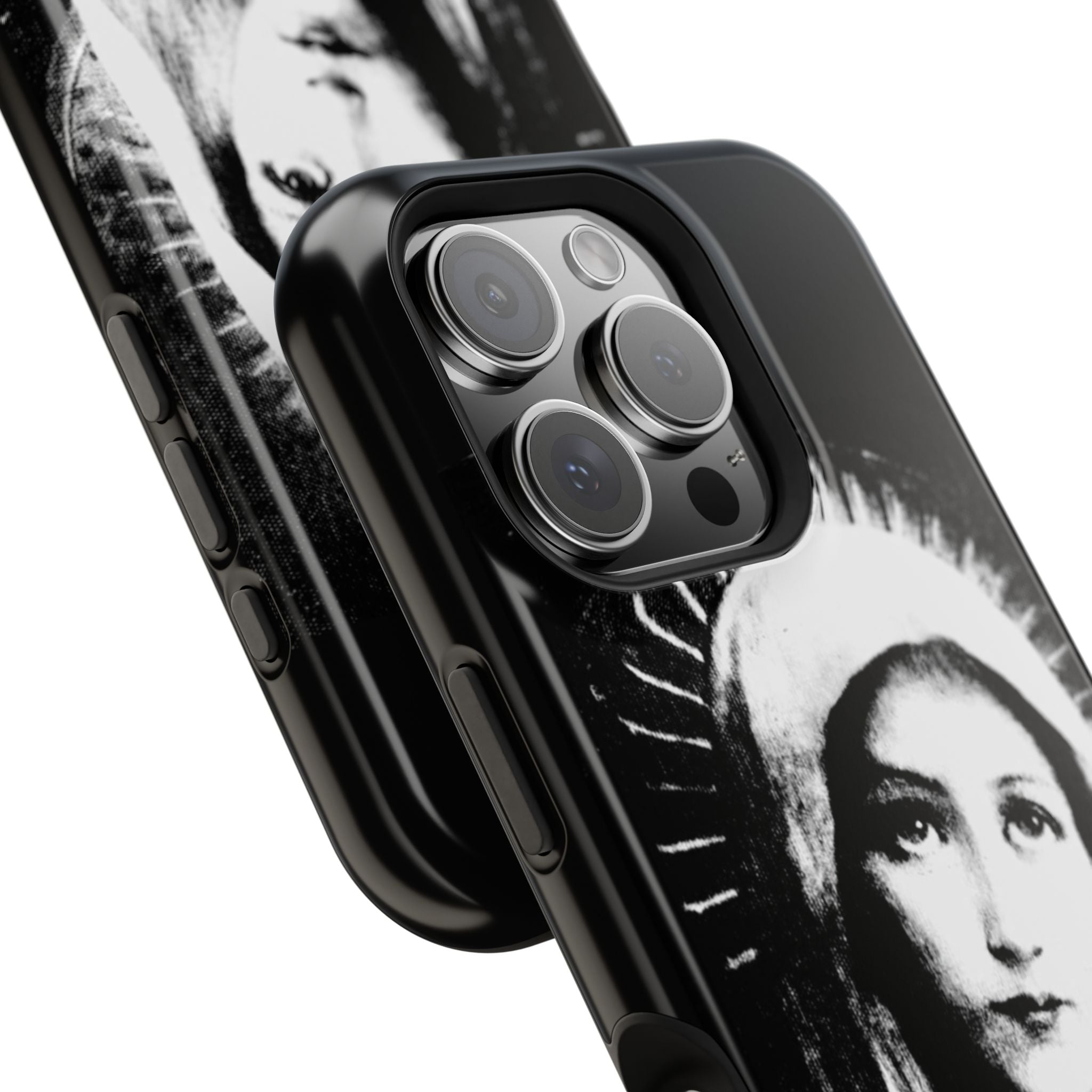 Phone Case — Black & White Mary Icon Magnetic Impact‑Resistant Case