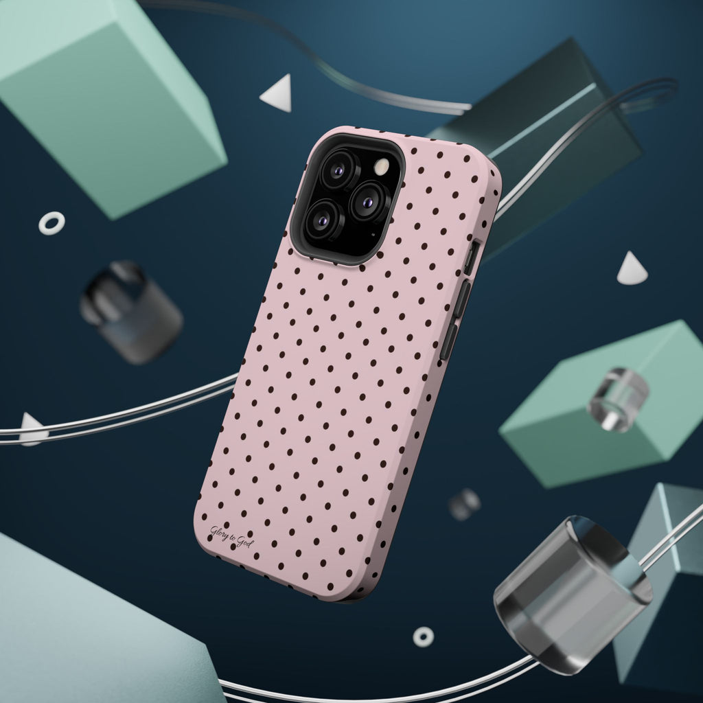 GLORY TO GOD Polka Dot Magnetic Phone Case — Impact-Resistant Protective Cover