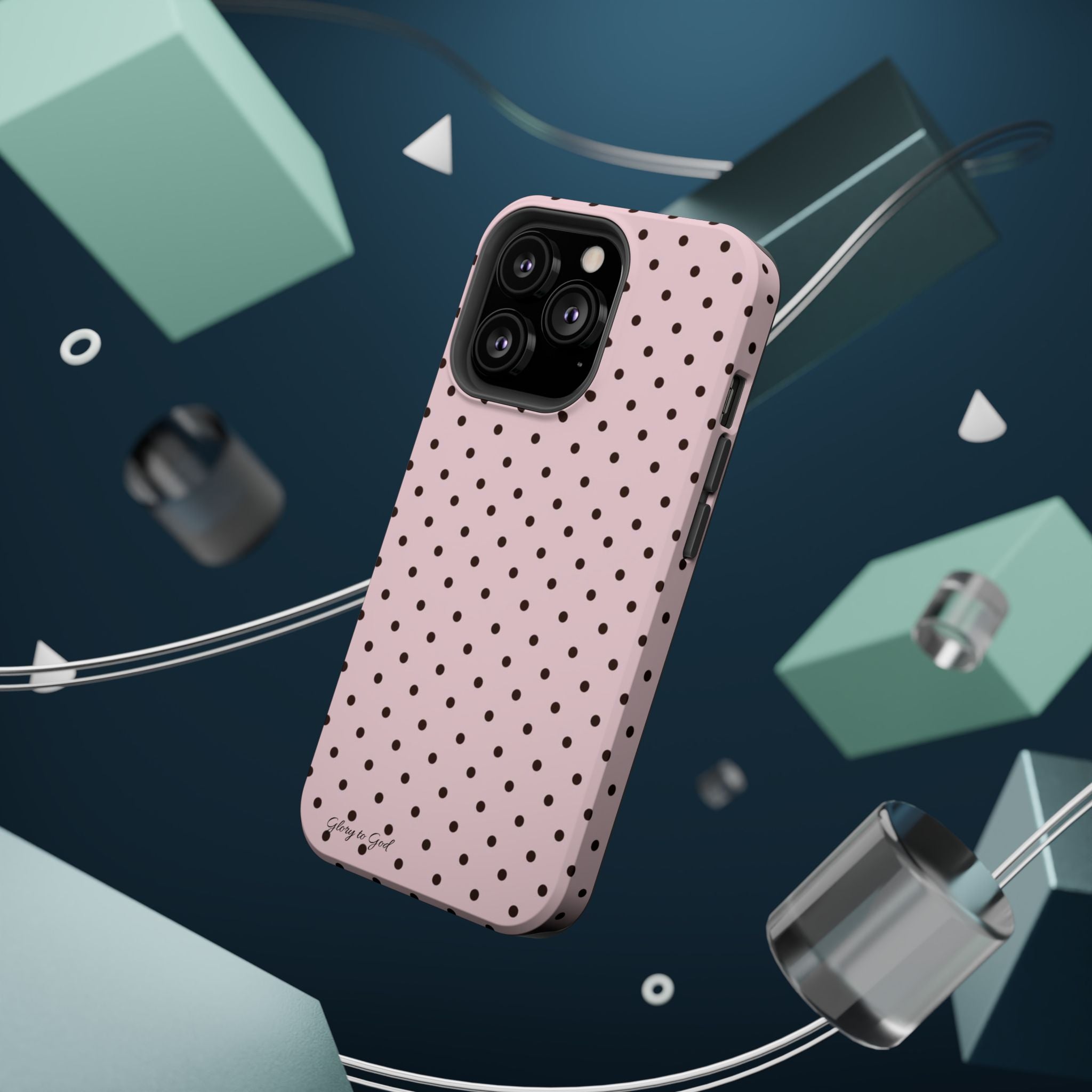GLORY TO GOD Polka Dot Magnetic Phone Case — Impact-Resistant Protective Cover