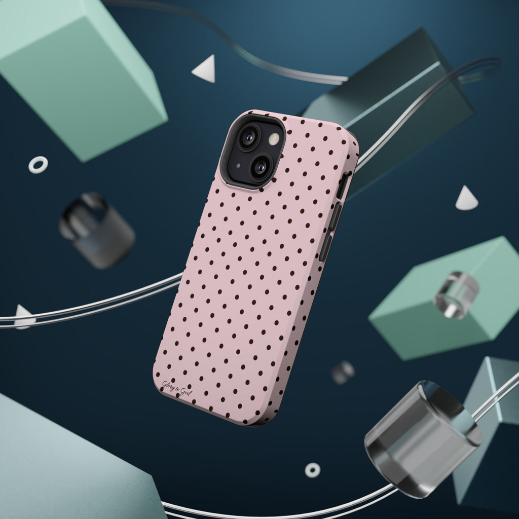 GLORY TO GOD Polka Dot Magnetic Phone Case — Impact-Resistant Protective Cover