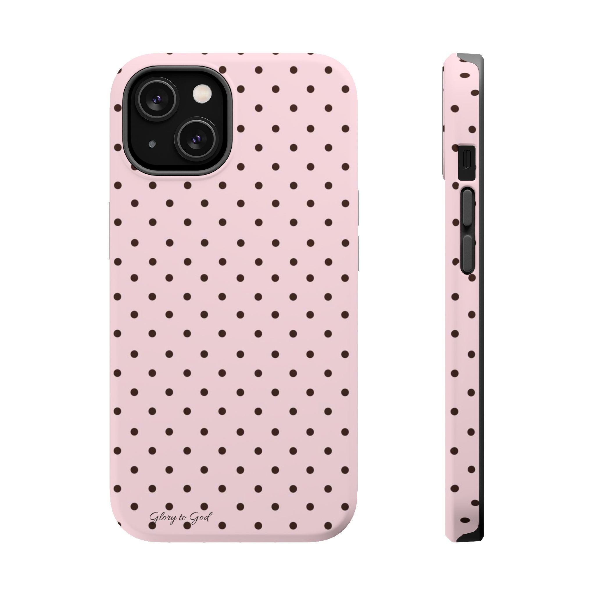 GLORY TO GOD Polka Dot Magnetic Phone Case — Impact-Resistant Protective Cover