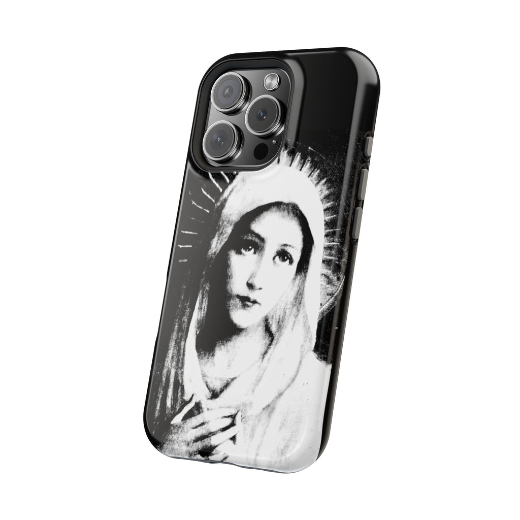 Phone Case — Black & White Mary Icon Magnetic Impact‑Resistant Case