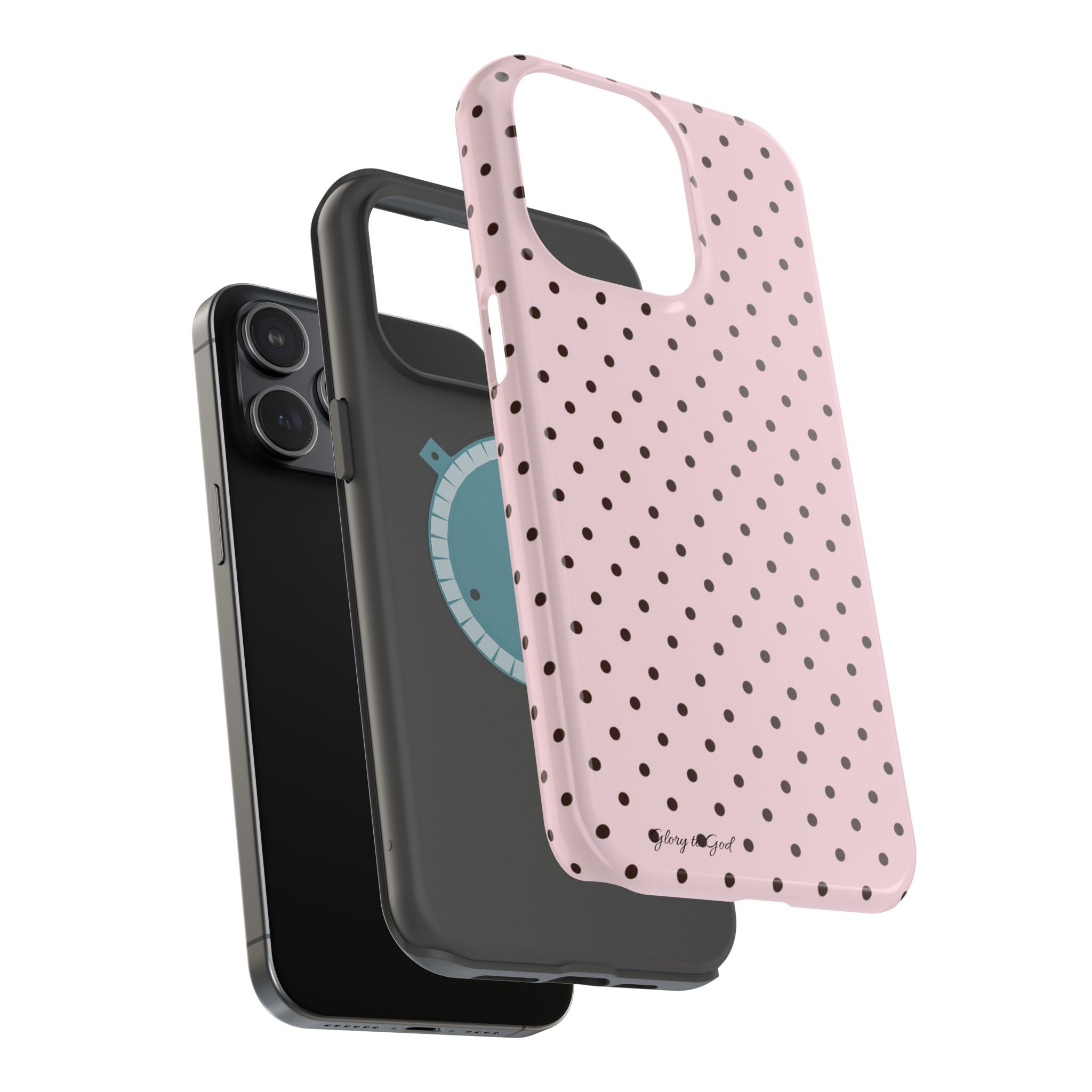 GLORY TO GOD Polka Dot Magnetic Phone Case — Impact-Resistant Protective Cover