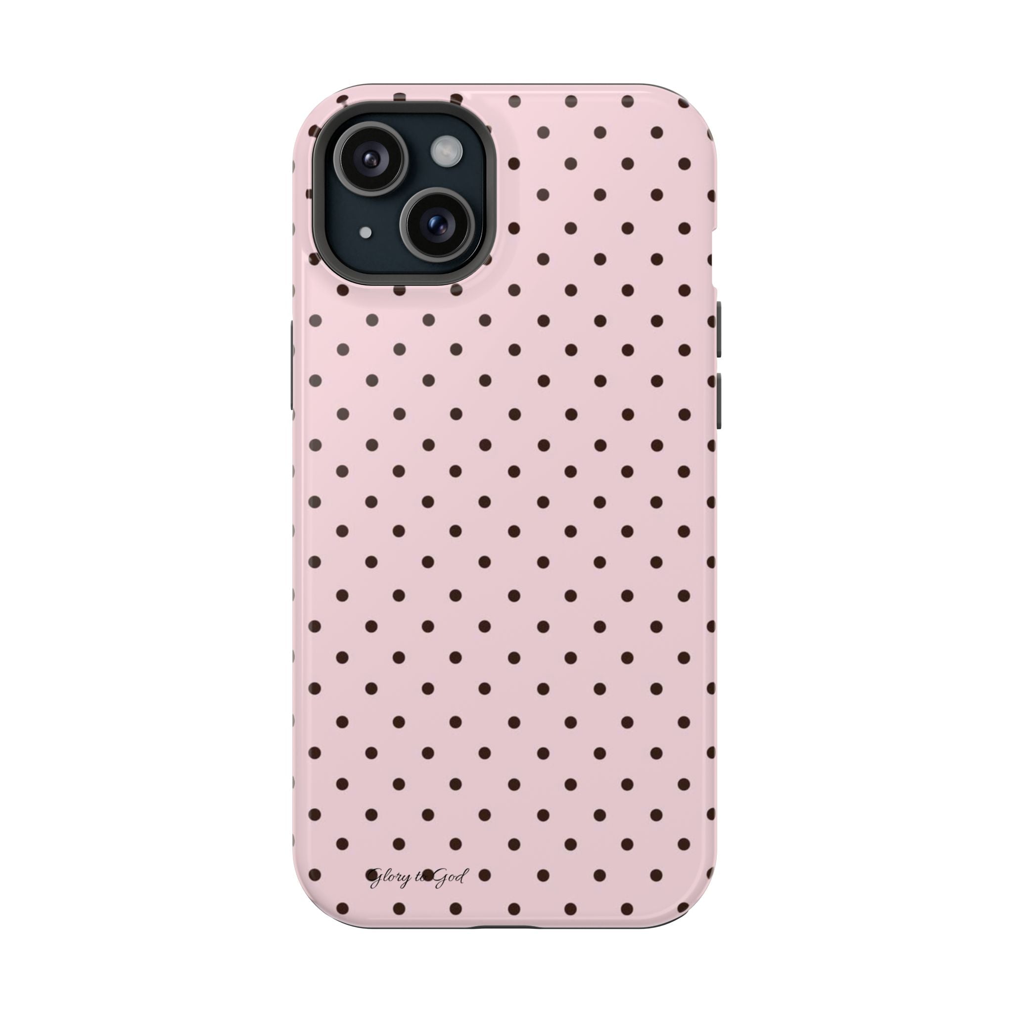 GLORY TO GOD Polka Dot Magnetic Phone Case — Impact-Resistant Protective Cover