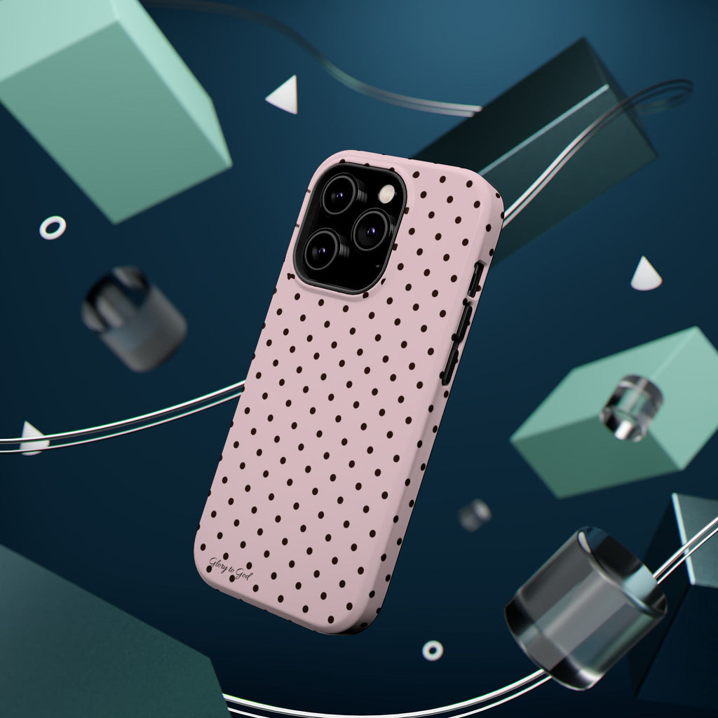 GLORY TO GOD Polka Dot Magnetic Phone Case — Impact-Resistant Protective Cover