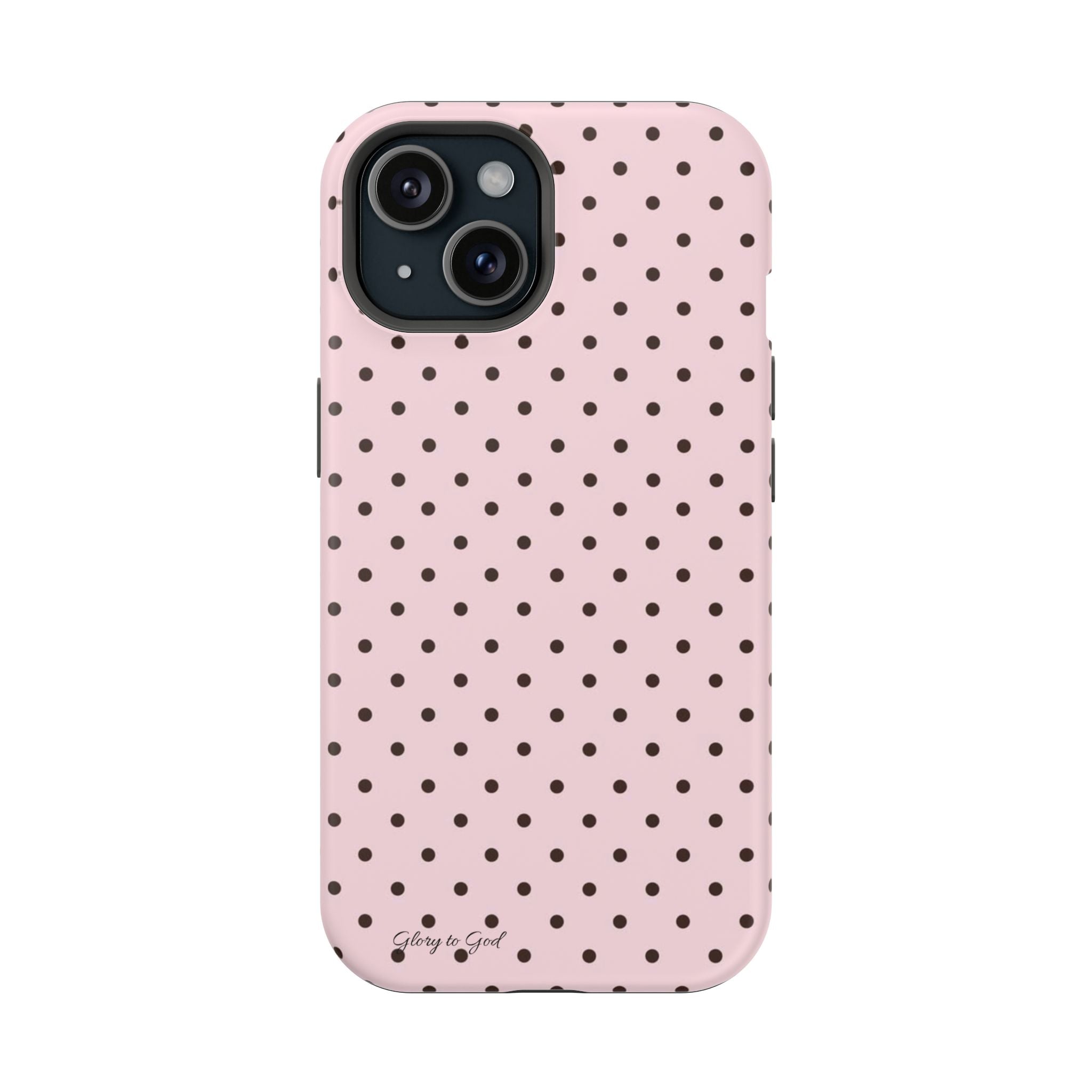 GLORY TO GOD Polka Dot Magnetic Phone Case — Impact-Resistant Protective Cover