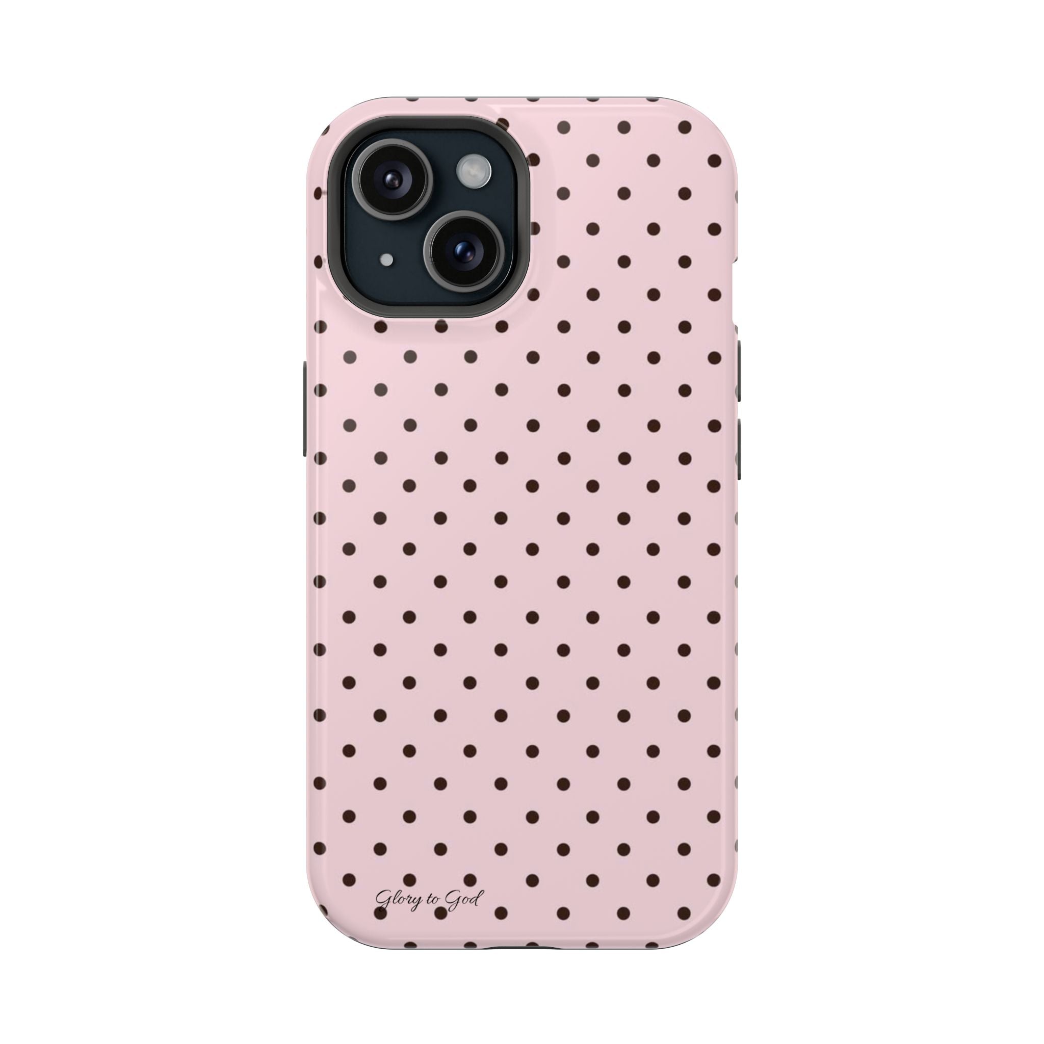 GLORY TO GOD Polka Dot Magnetic Phone Case — Impact-Resistant Protective Cover