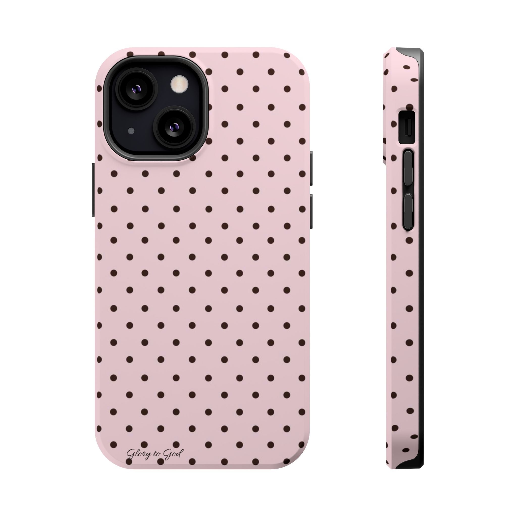 GLORY TO GOD Polka Dot Magnetic Phone Case — Impact-Resistant Protective Cover