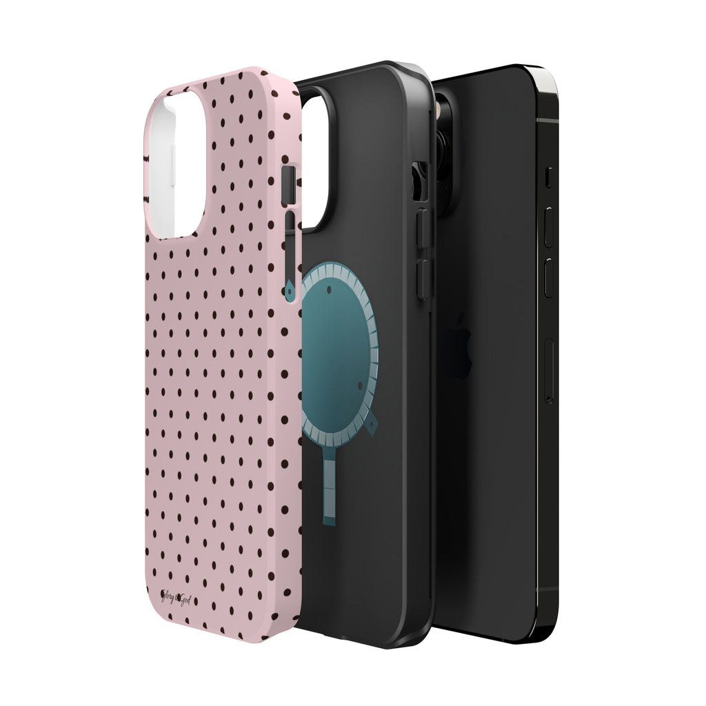 GLORY TO GOD Polka Dot Magnetic Phone Case — Impact-Resistant Protective Cover
