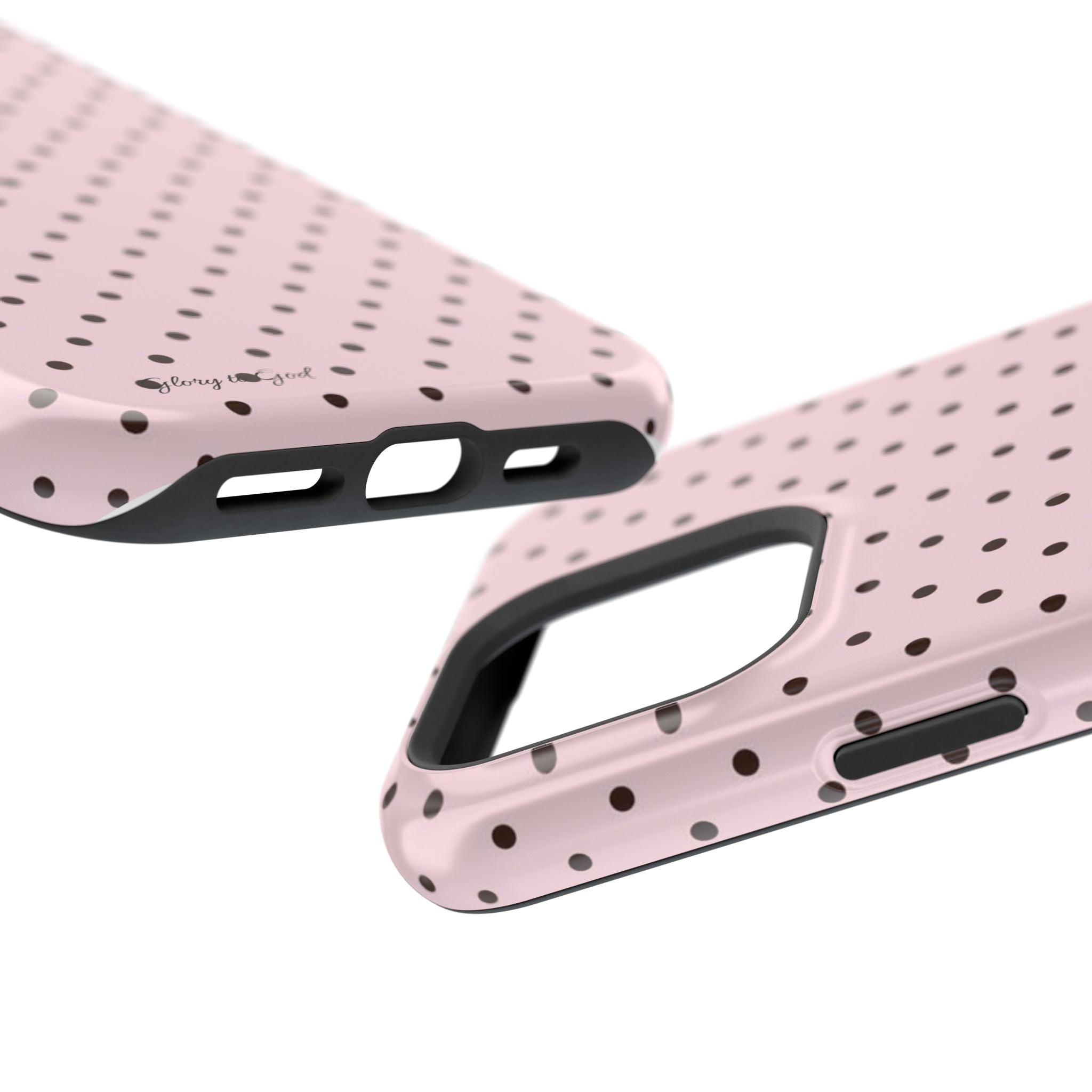 GLORY TO GOD Polka Dot Magnetic Phone Case — Impact-Resistant Protective Cover