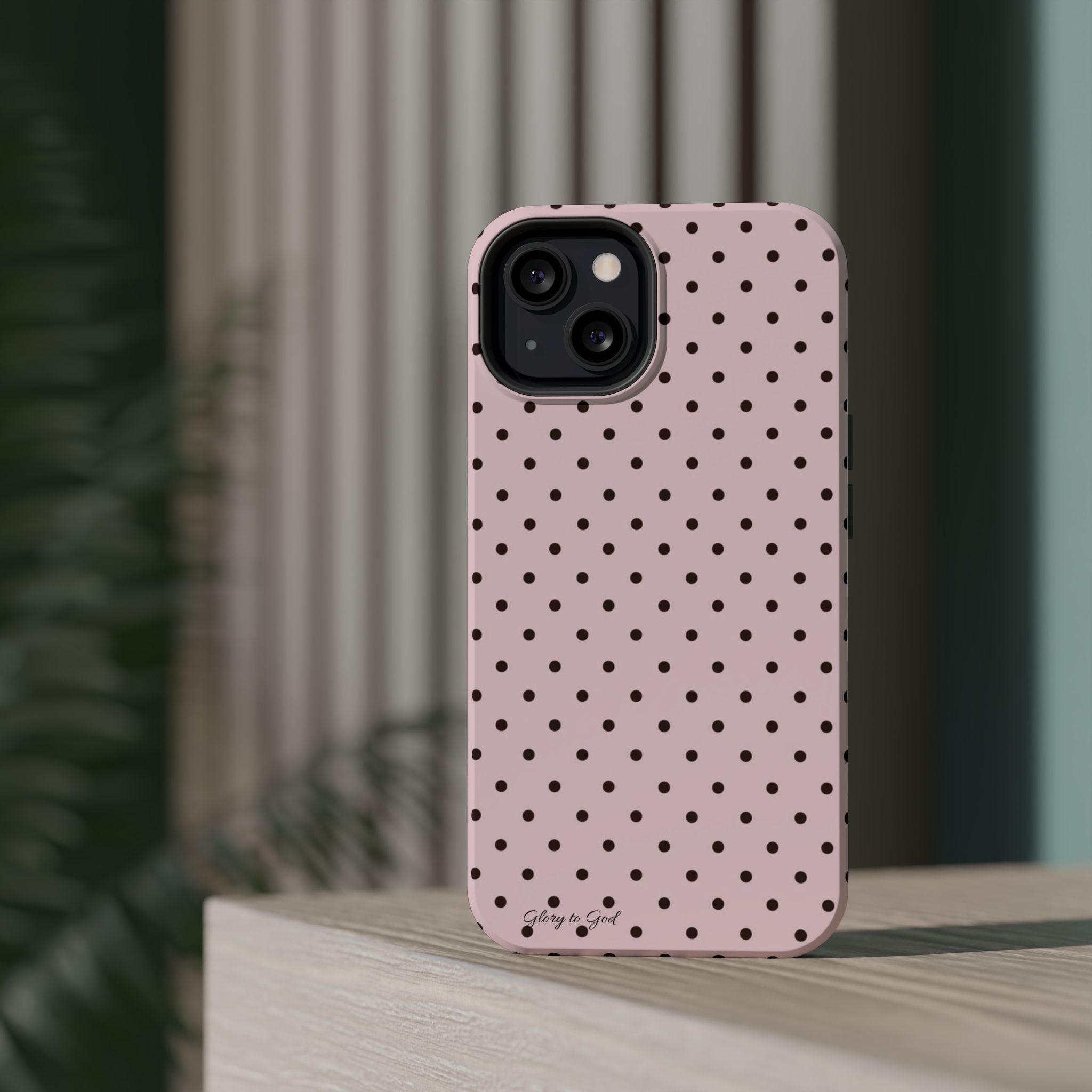 GLORY TO GOD Polka Dot Magnetic Phone Case — Impact-Resistant Protective Cover