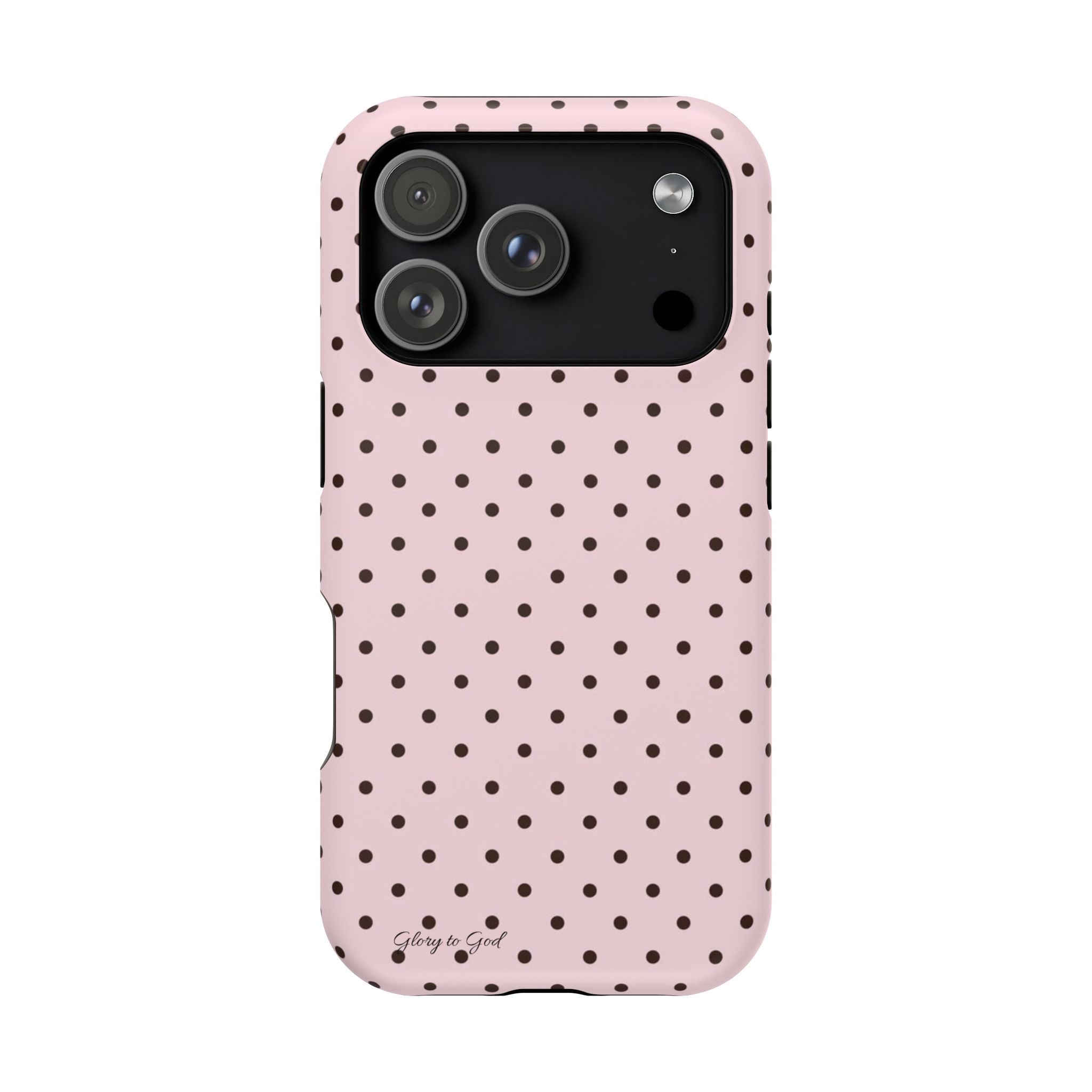 GLORY TO GOD Polka Dot Magnetic Phone Case — Impact-Resistant Protective Cover
